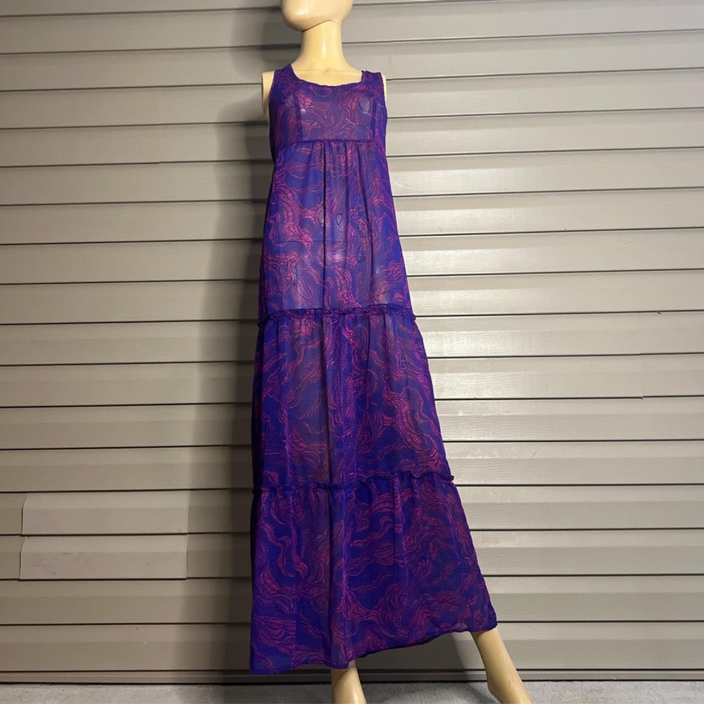 Elegant Purple and Pink Maxi Dress